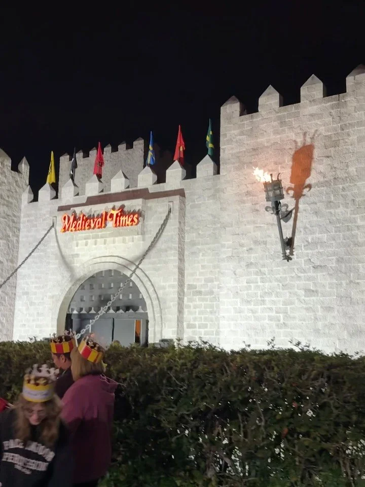 food 8/10, tomato soup was mostly red-40, chicken dry, experience 9/10. you get assigned a knight to cheer on, we got yellow and he sucked ass 🐎
