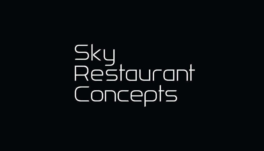Black background with white text that reads "Sky Restaurant Concepts"