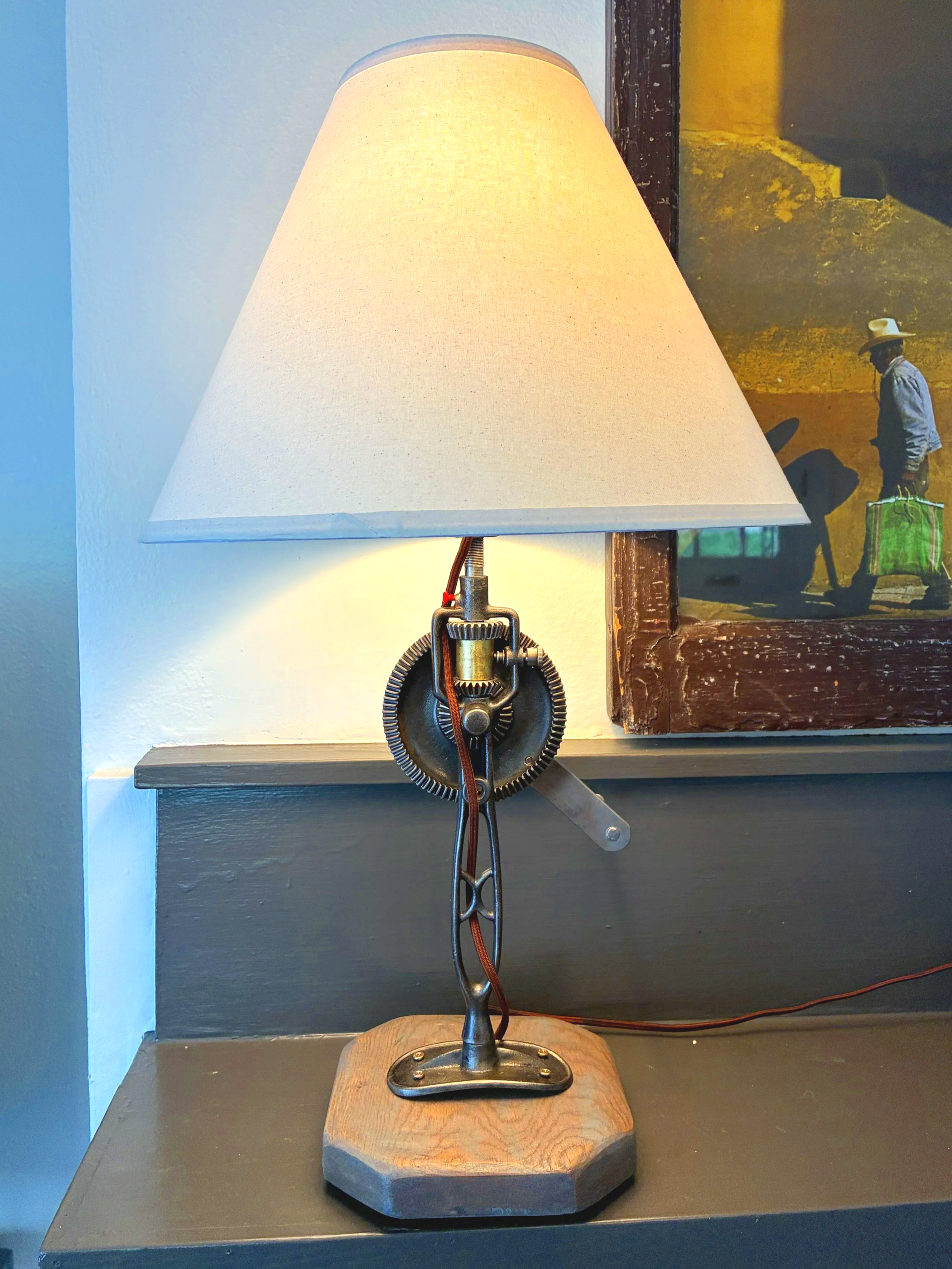 Vintage Drill Custom Built Table Lamp