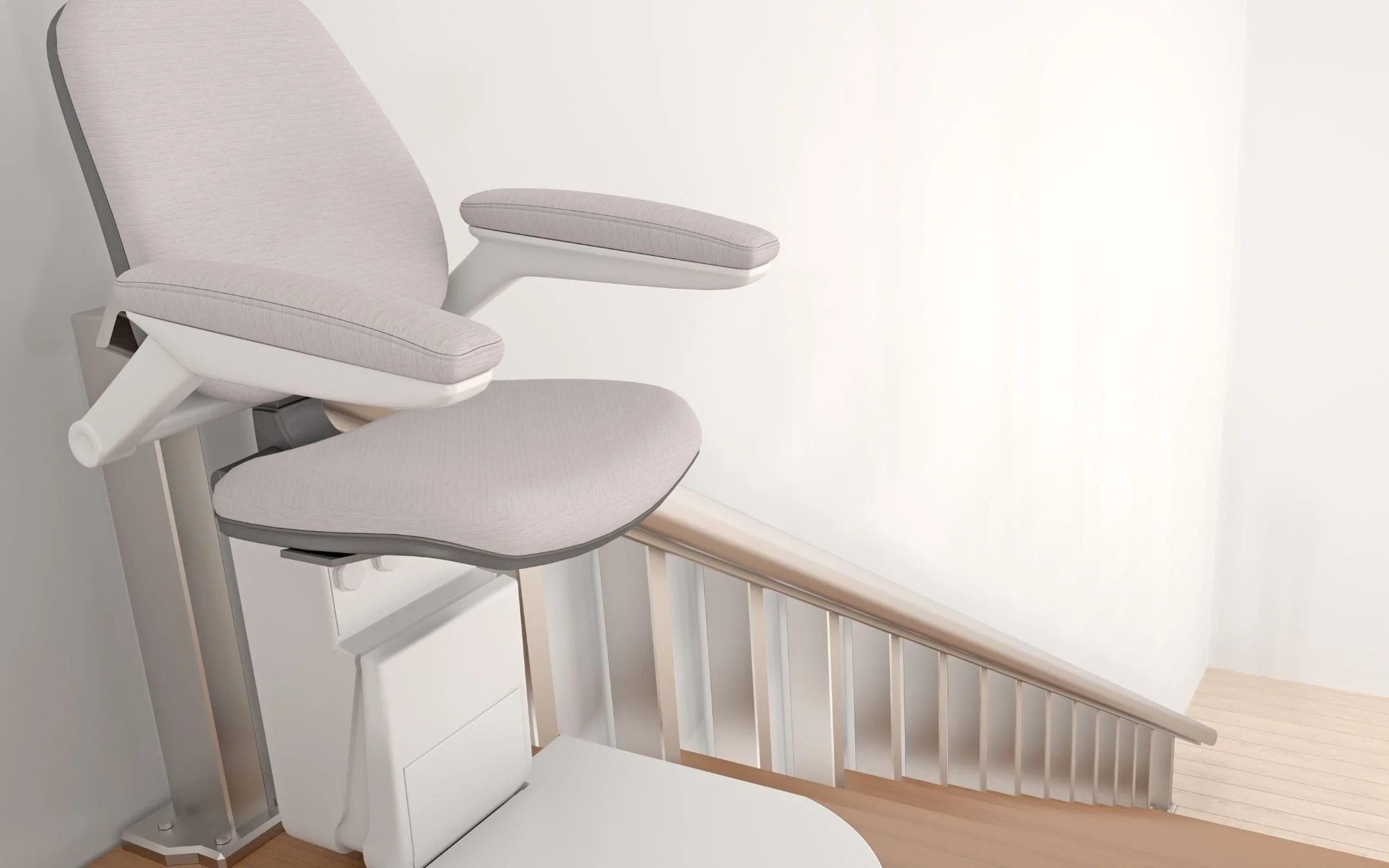 Residential stairlift installed on home staircase as part of an aging-in-place modification by Melesh Construction Dallas serving the DFW Metroplex