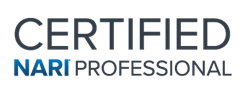 Certified NARI Professional badge for Melesh Construction Dallas, a vetted and accredited remodeling contractor in Dallas TX