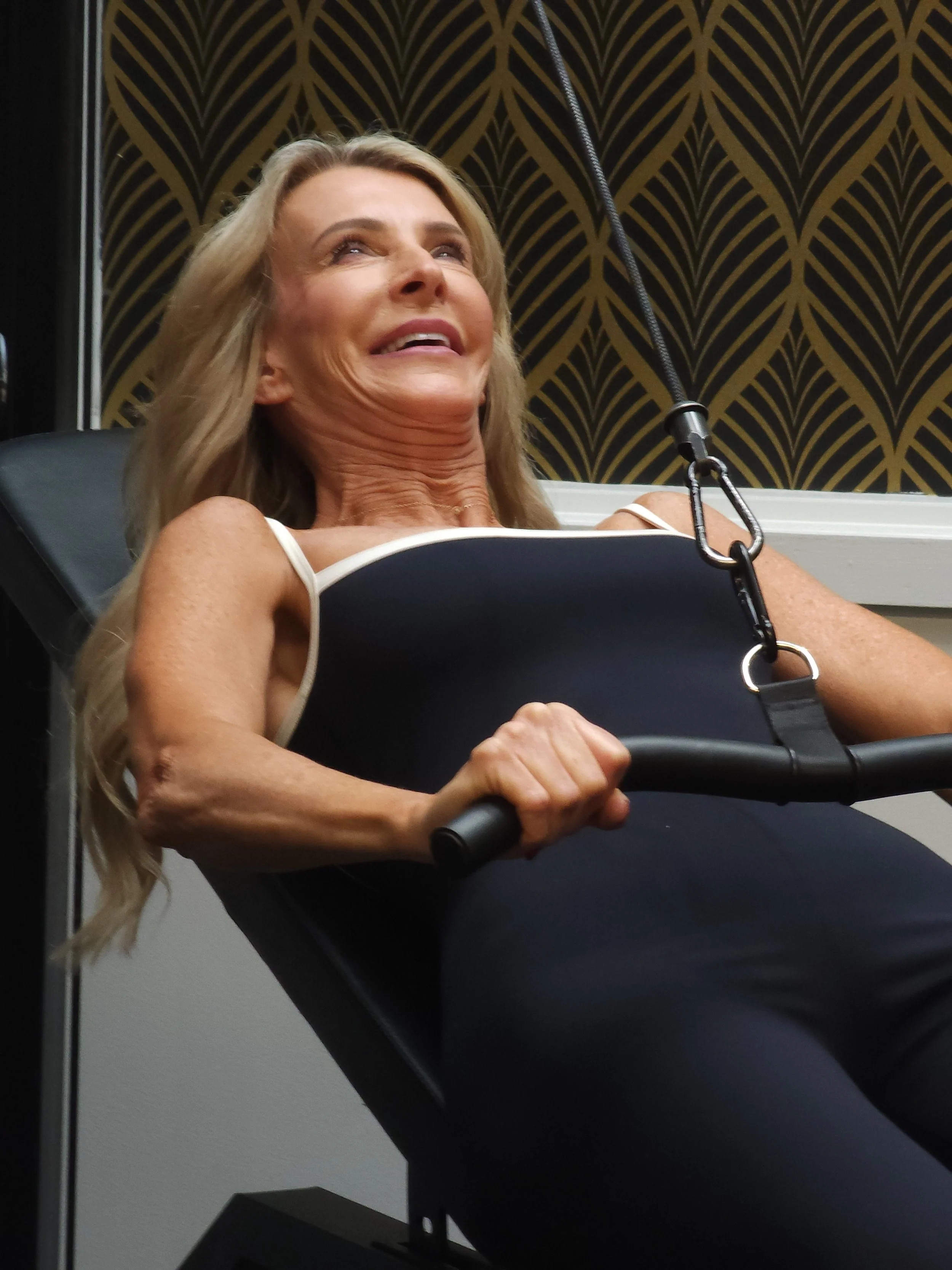 A woman working out at a gym