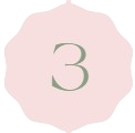 A light pink and white background with the number three centered.