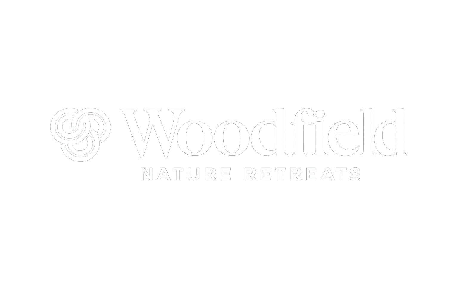 Logo of Woodfield Nature Retreats with a stylized tree icon and the text 'Woodfield' above and 'Nature Retreats' below.