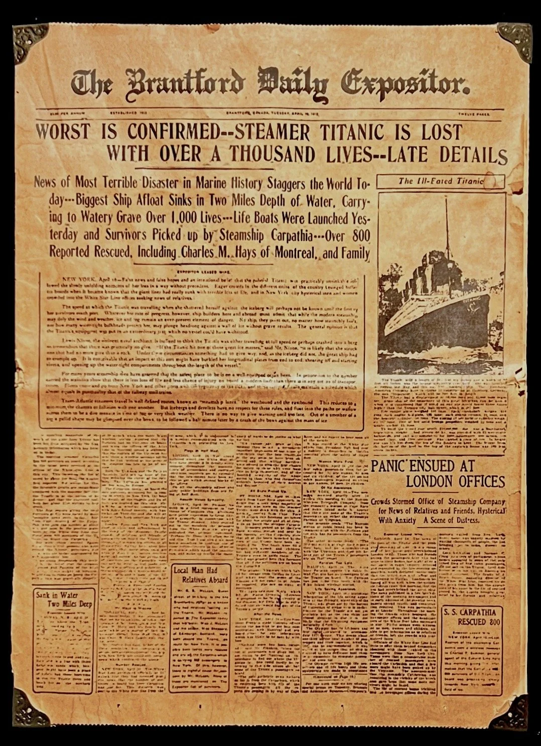 A Piece of History Joins Titanic — There But for the Grace Of