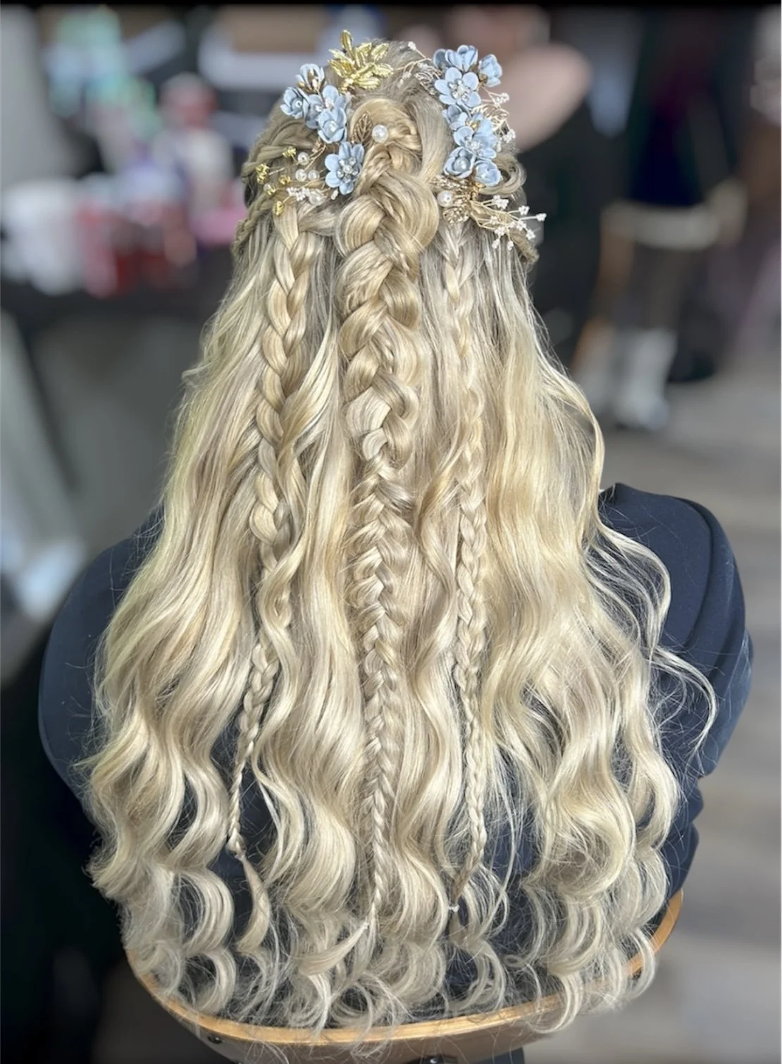Three Bridal Boho Unique Braids with added hair pieces