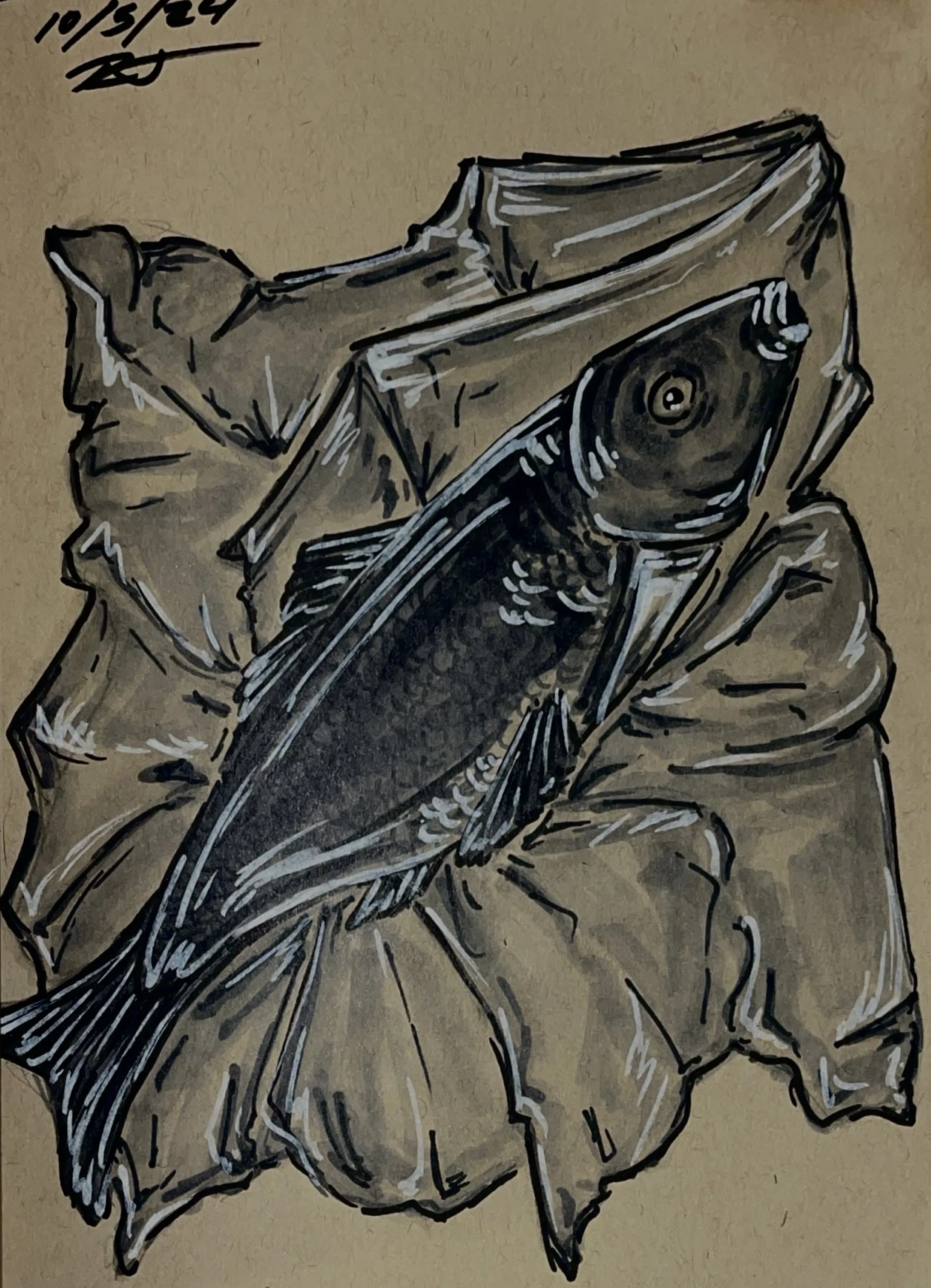 "Autonomy Pt. 7"
Alcohol and acrylic marker on paper