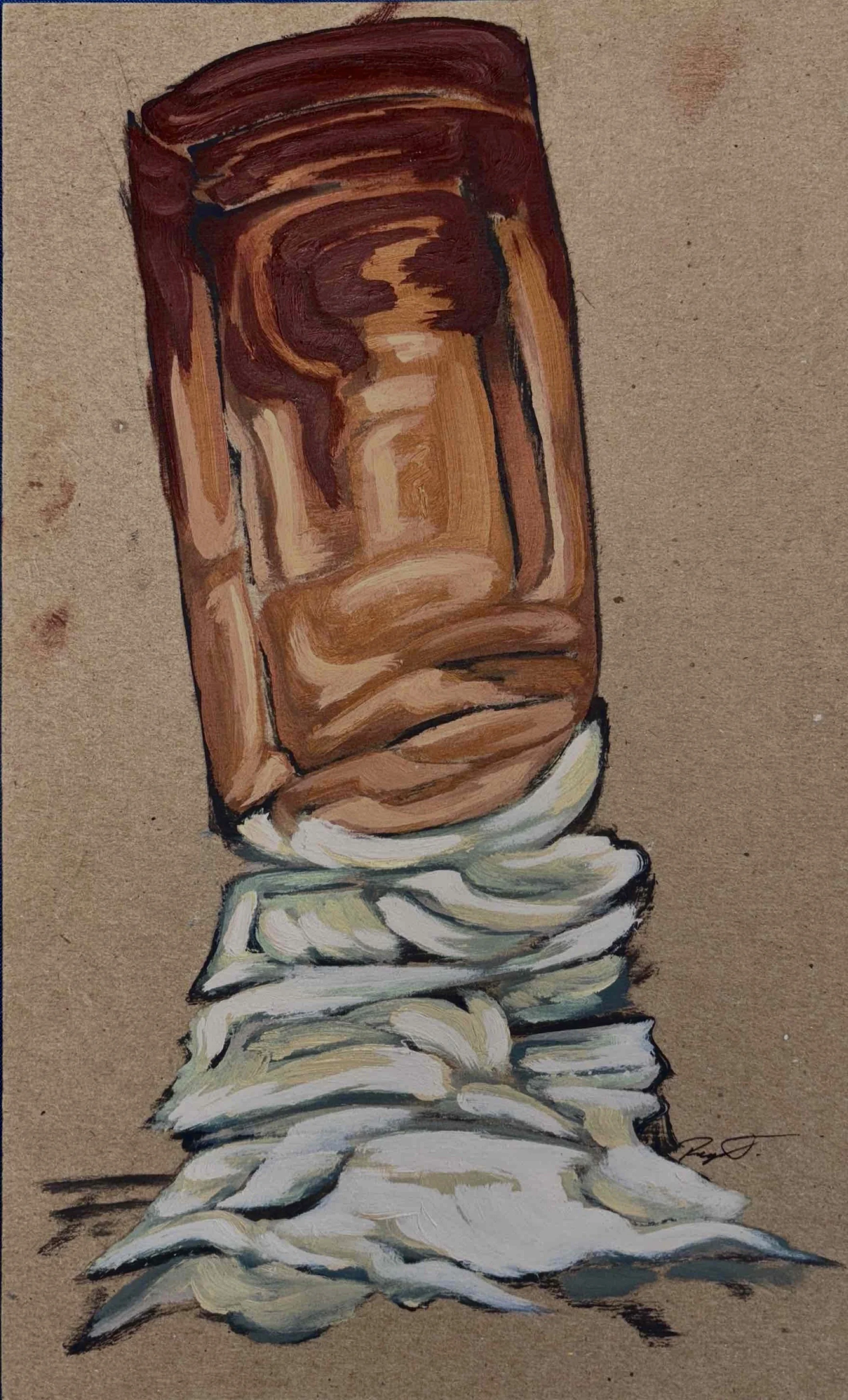 "Cigarette Study (Snuffed)" 
Oil on Cardboard