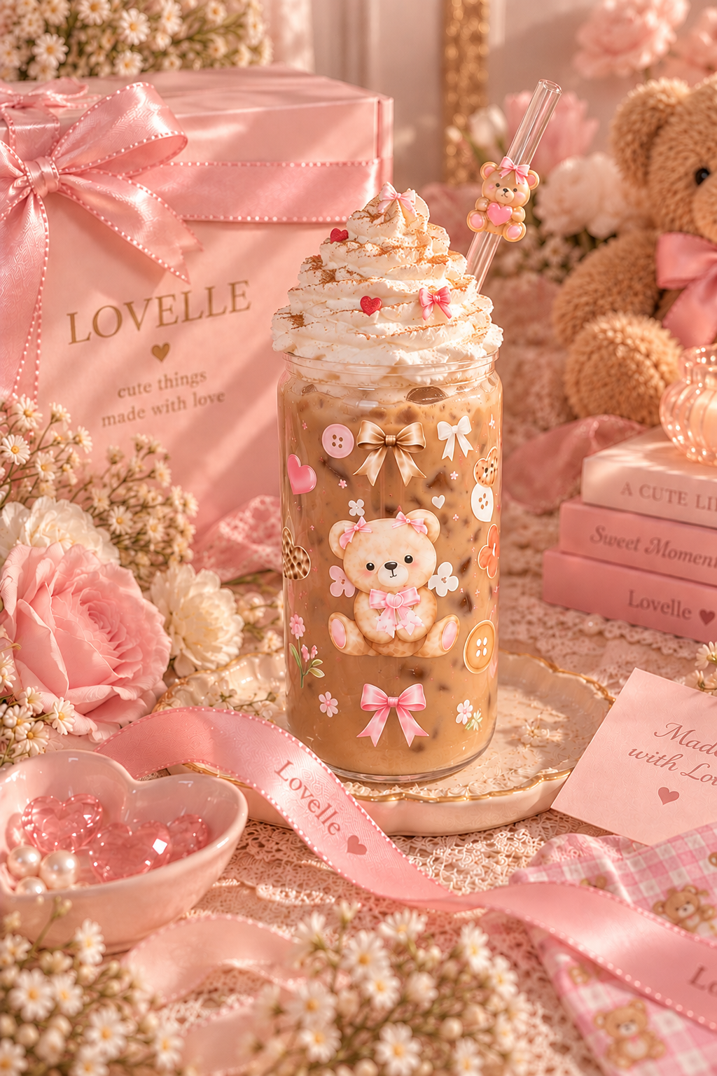 Teddy Love Glass Cup