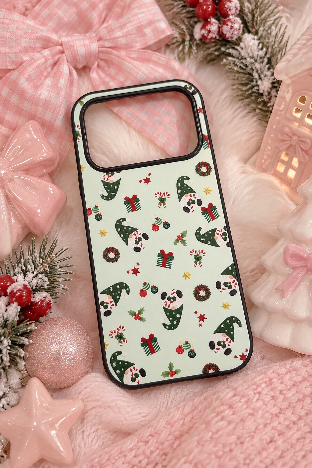 Pastel Christmas Gnome Phone Case Flat Lay.png