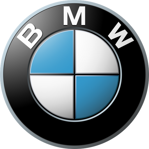 BMW logo with a capsule design, featuring the BMW emblem and a black border.