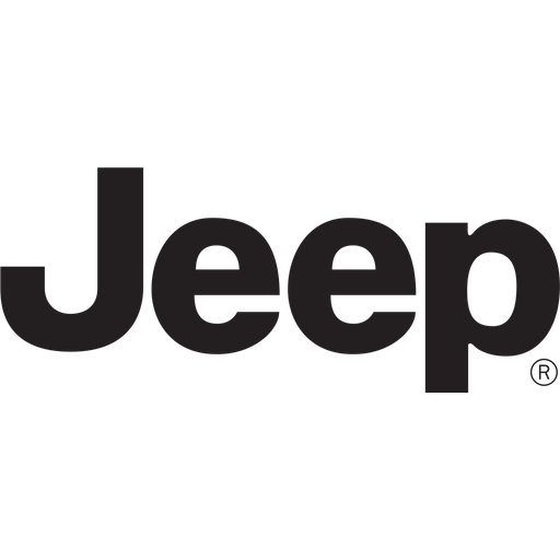 Jeep logo in black on a white background