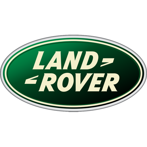 Land Rover logo in an oval shape with green background and white border