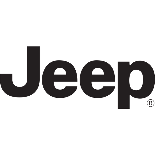 Jeep logo in black on a white background.