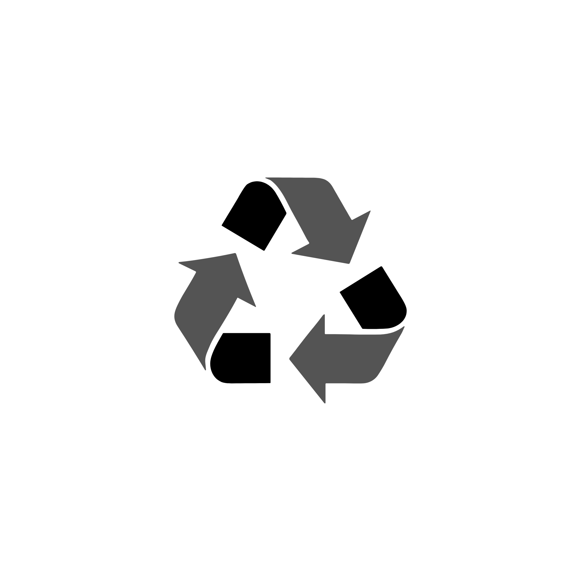 Recycling icon representing sustainable and recyclable building materials.