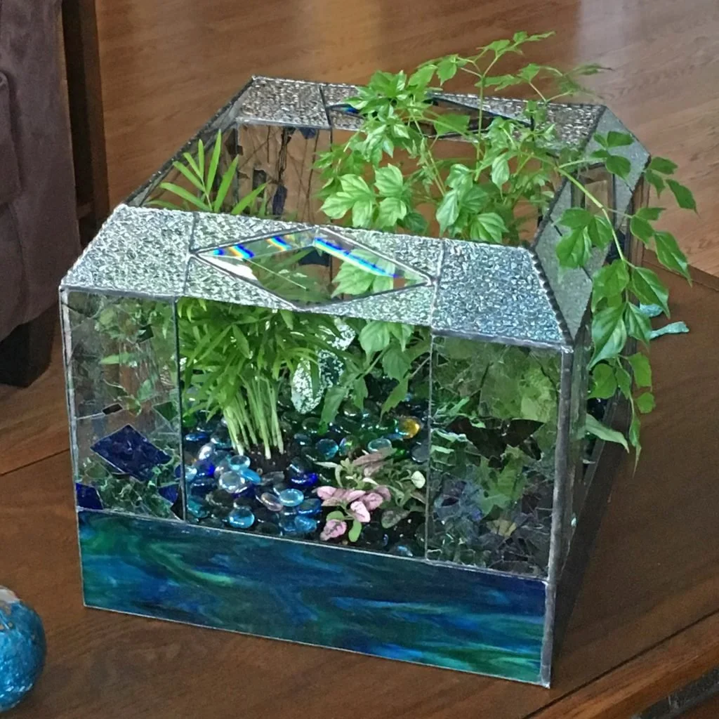 Stained glass terrarium