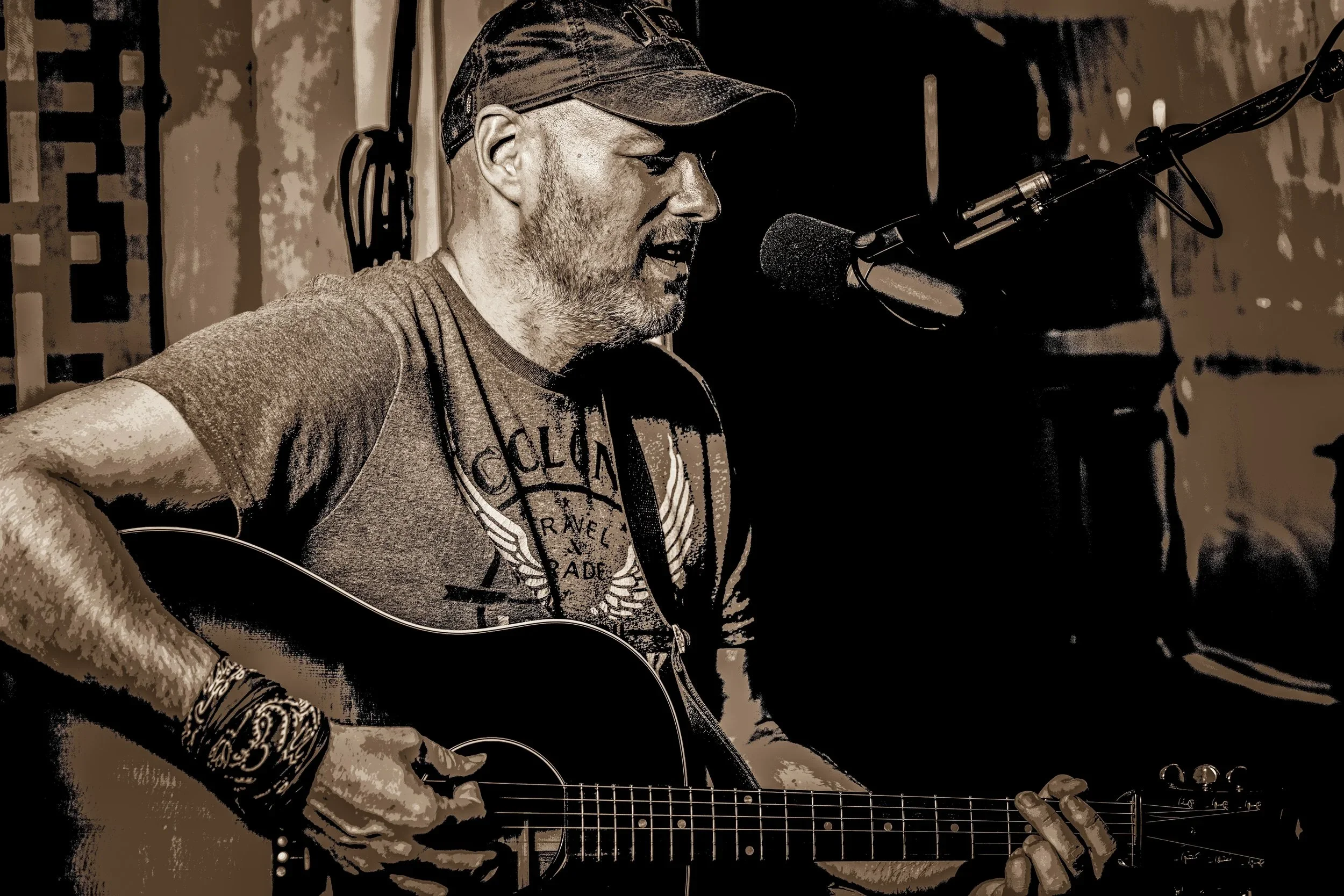 Ed Dupas in a recording studio.