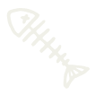 Silhouette of a fish skeleton.