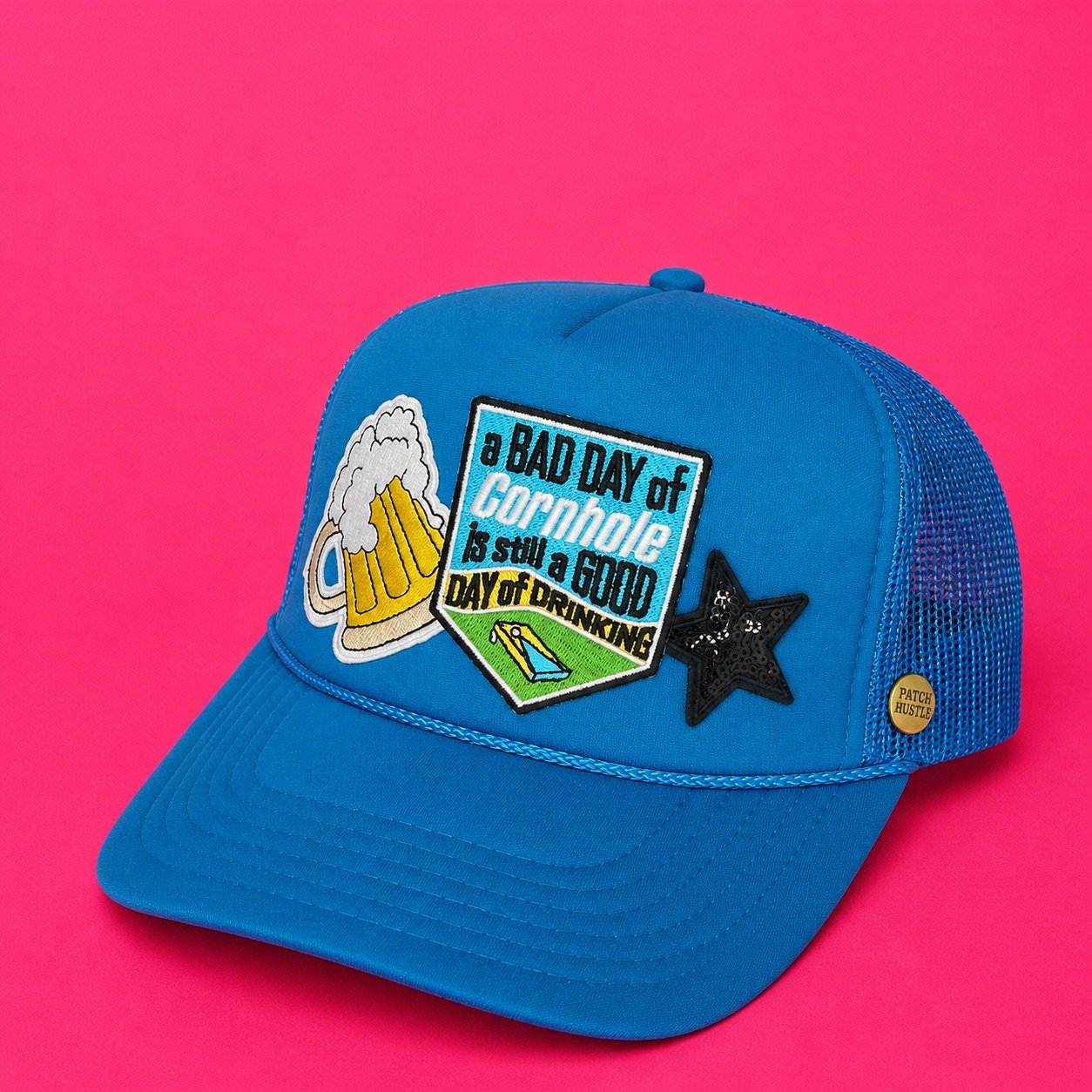 Cornhole & Cold Beer Trucker Hat