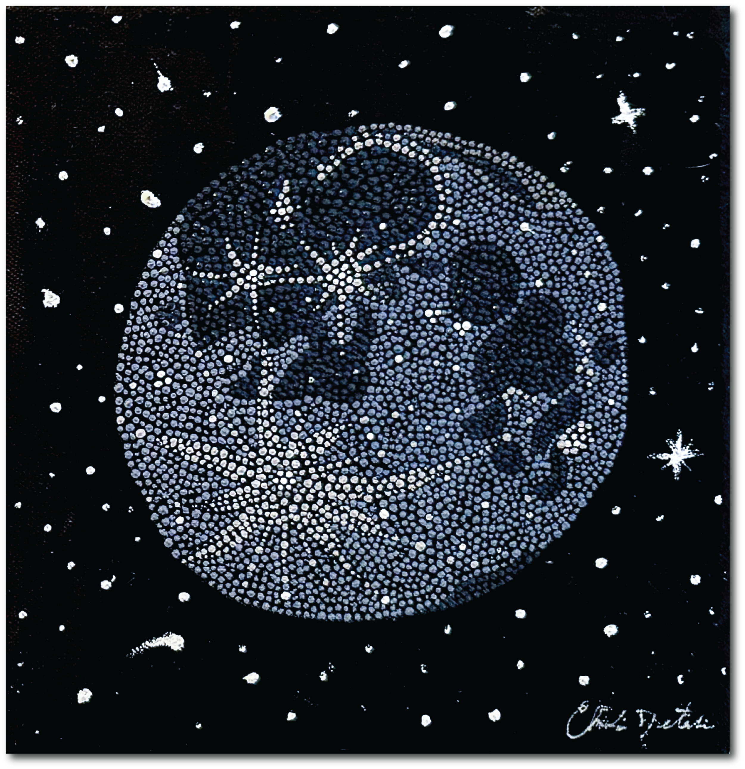 Moon_v2 | 7" x 7" | Acrylic on Canvas | 2024