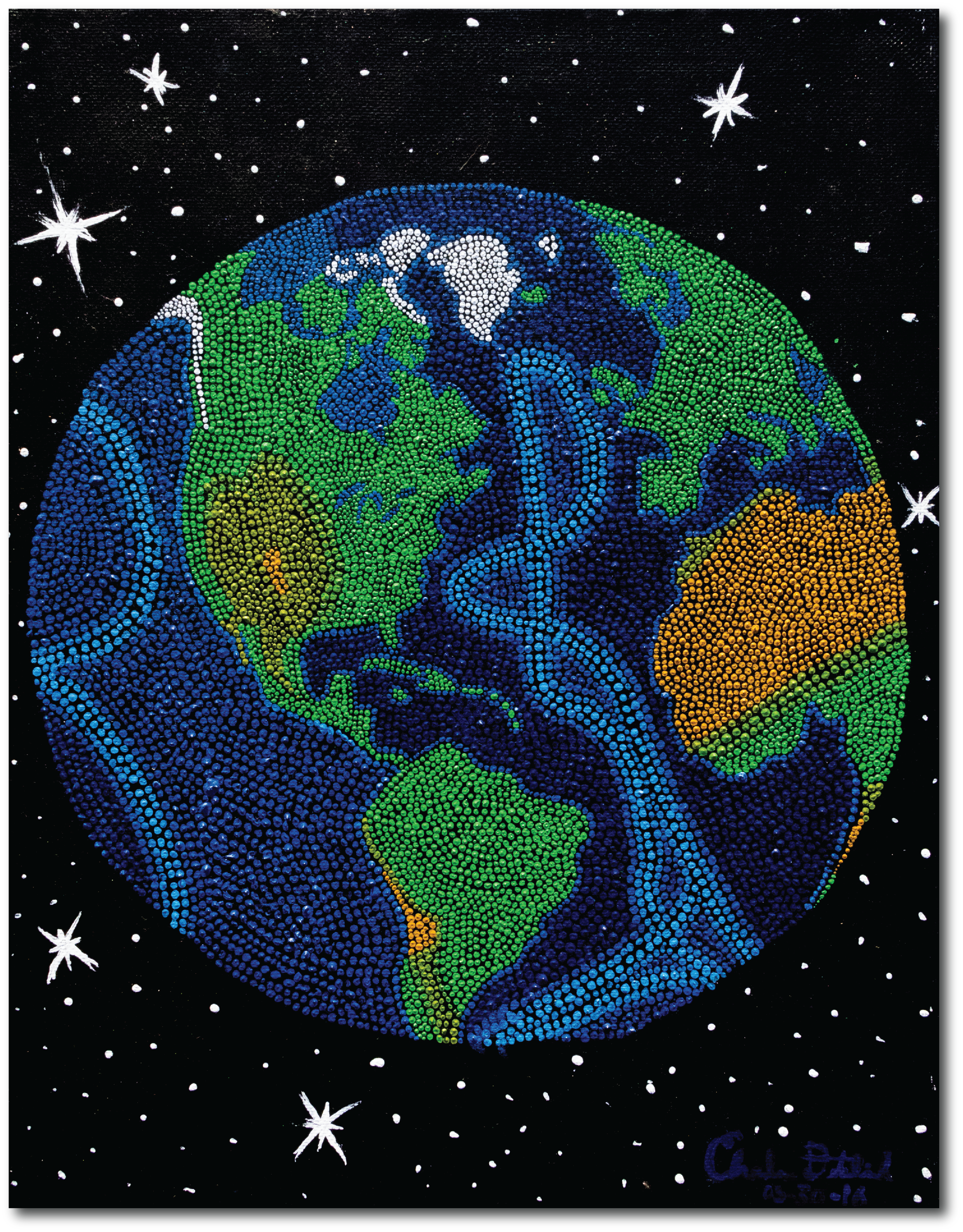 Earth Ocean Currents | 11" x 14" | Acrylic on Canvas | 2016
