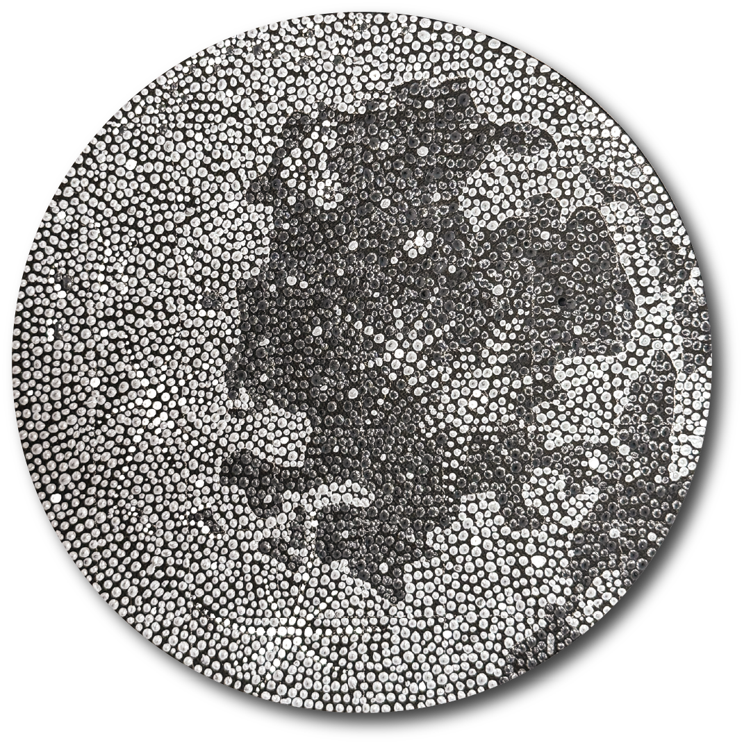 Moon Joy | 8" | Acrylic on Round Canvas | 2026