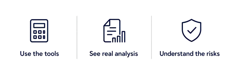 Three-step property deal analysis process: use the tools, see real analysis and understand the risks.