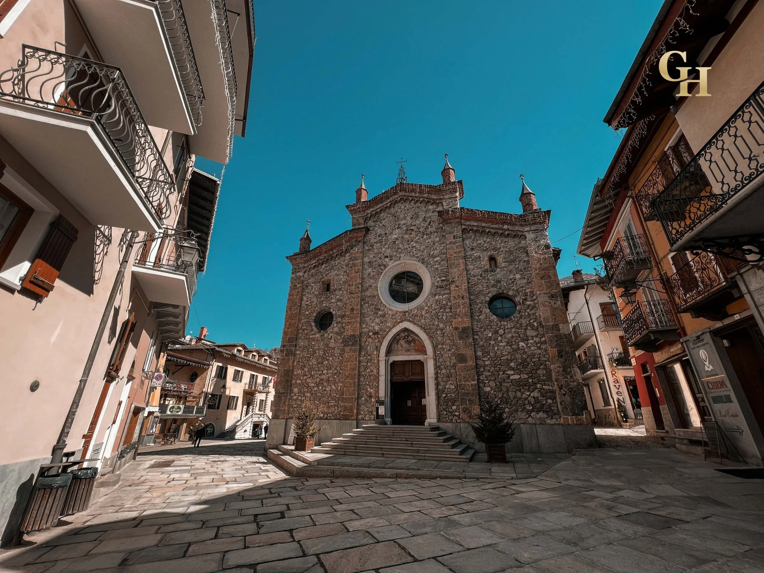 The historic centre of Limone Piemonte, a small village in the italian Alps. The pearl of Maritime Alps, in the ski area of Riserva Bianca