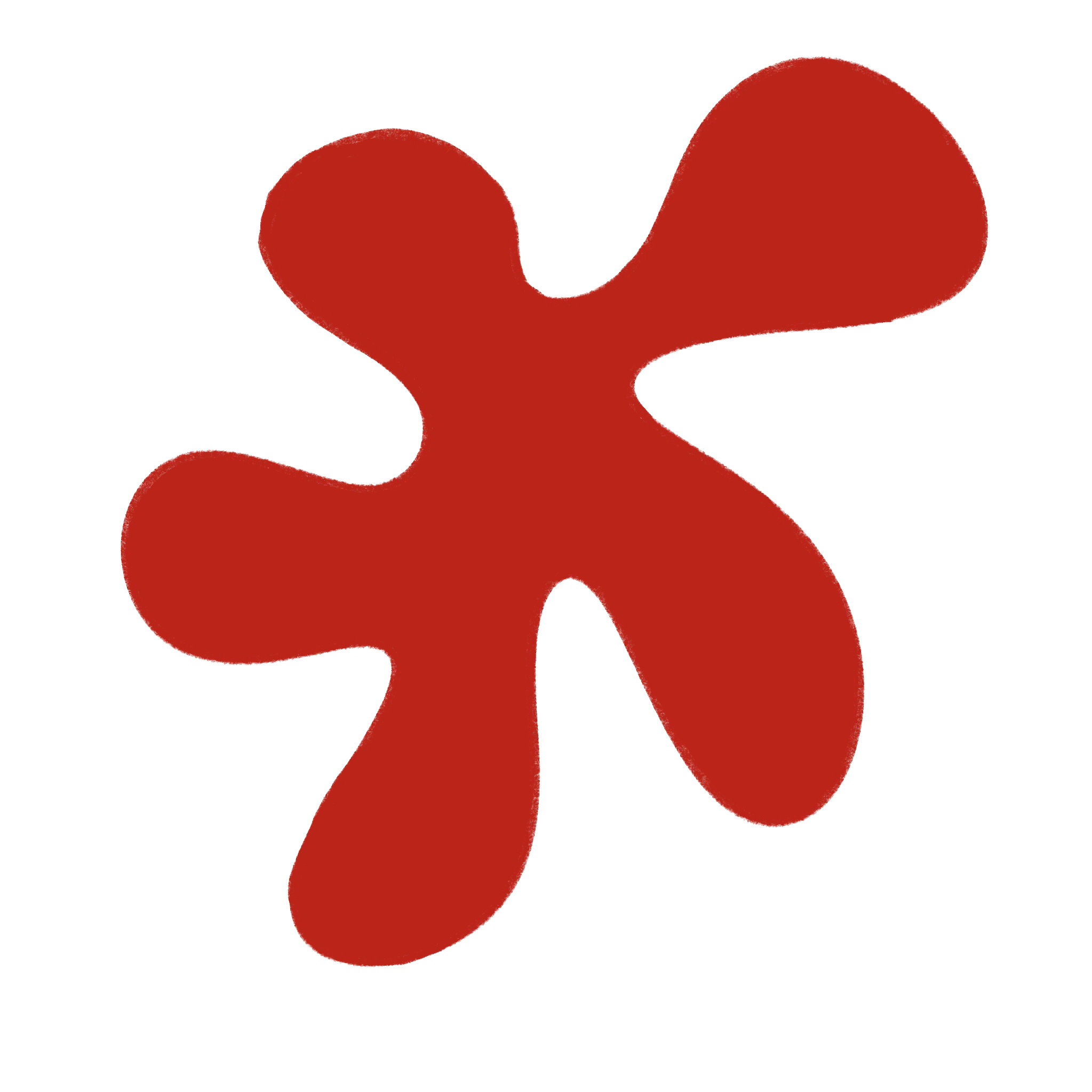 Red hand-drawn doodle representing fashion and creative design