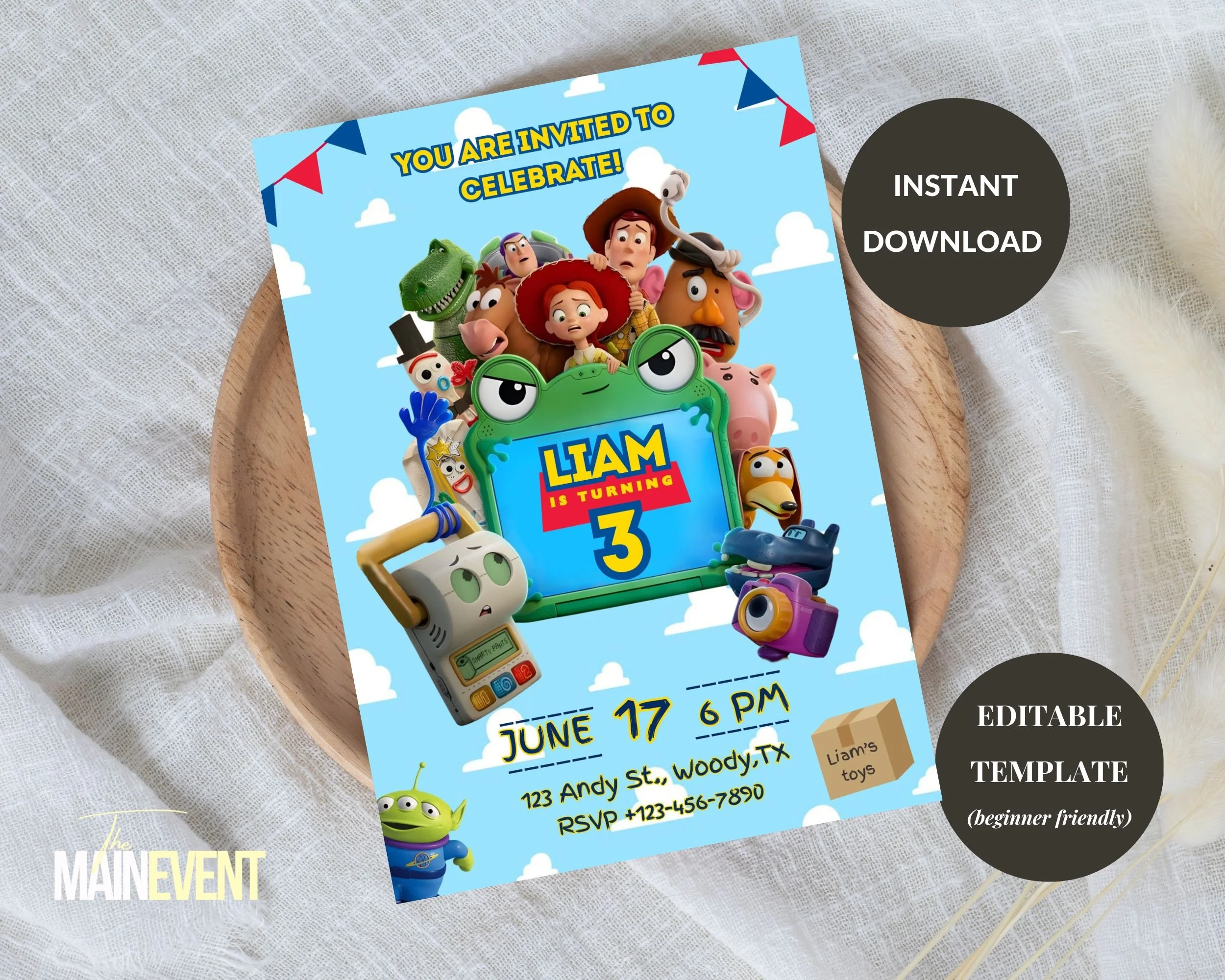 Toy Story 5 Party Invitation Template | Editable in Canva