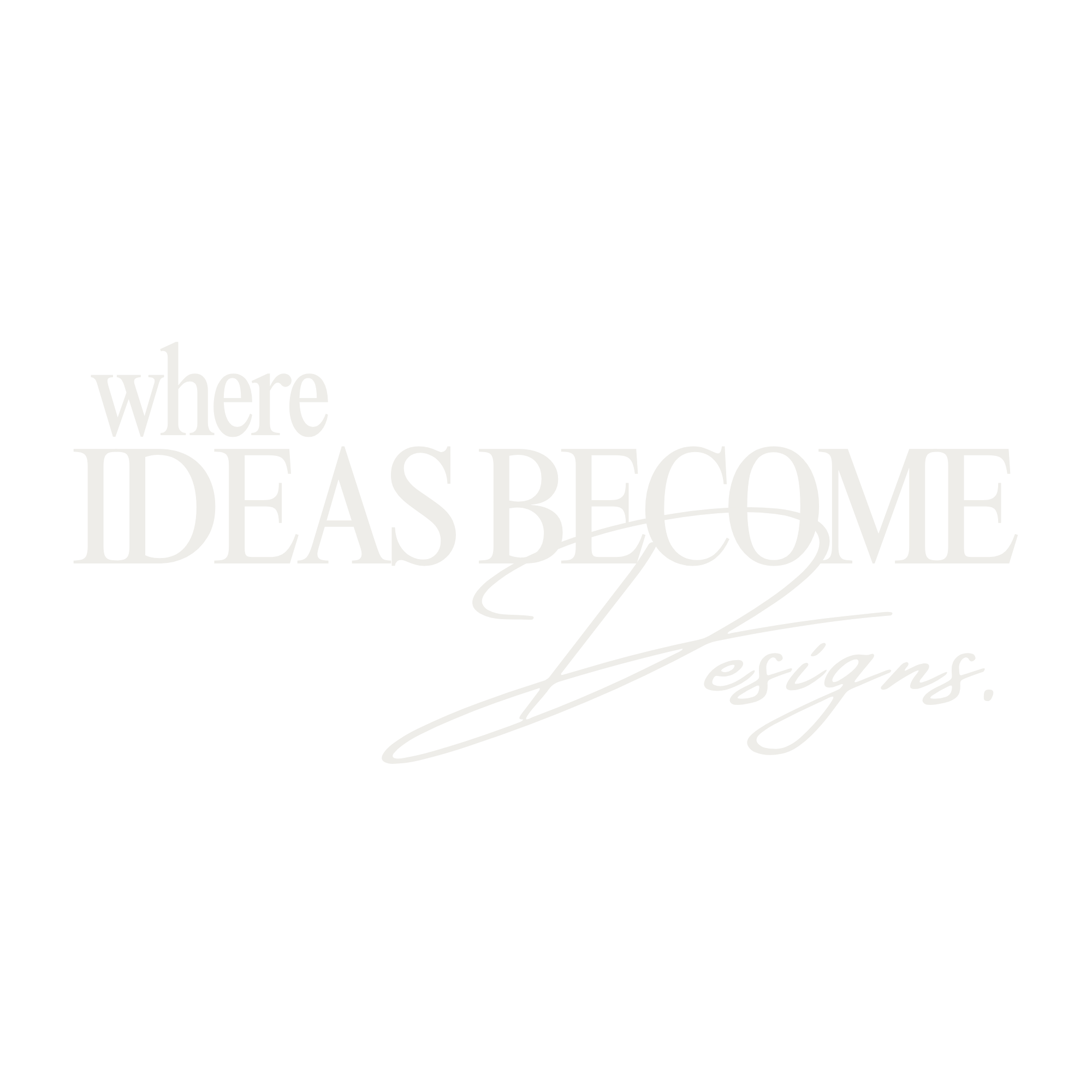 Black background with white and gray cursive and serif text saying "where IDEAS become".