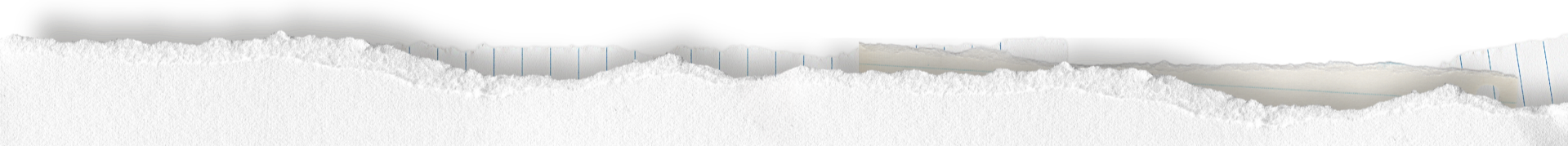 Close-up of torn paper with rough edges and horizontal lines behind it.