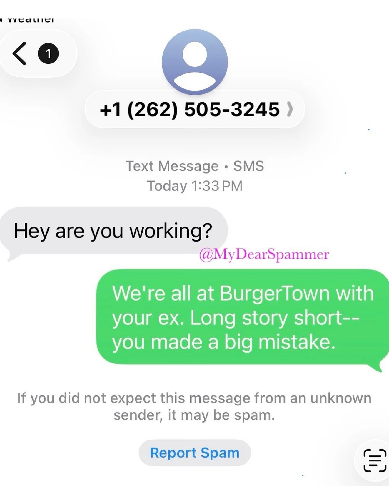 Your ex is over you
@mydearspammer
