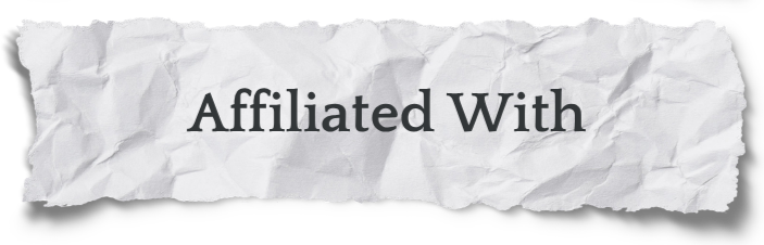 Torn piece of paper with the text 'Affiliated With' printed on it.