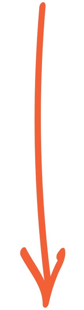 A large orange arrow pointing downward.