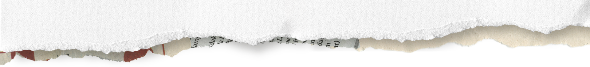 Close-up of torn paper with a textured white surface revealing black text underneath.