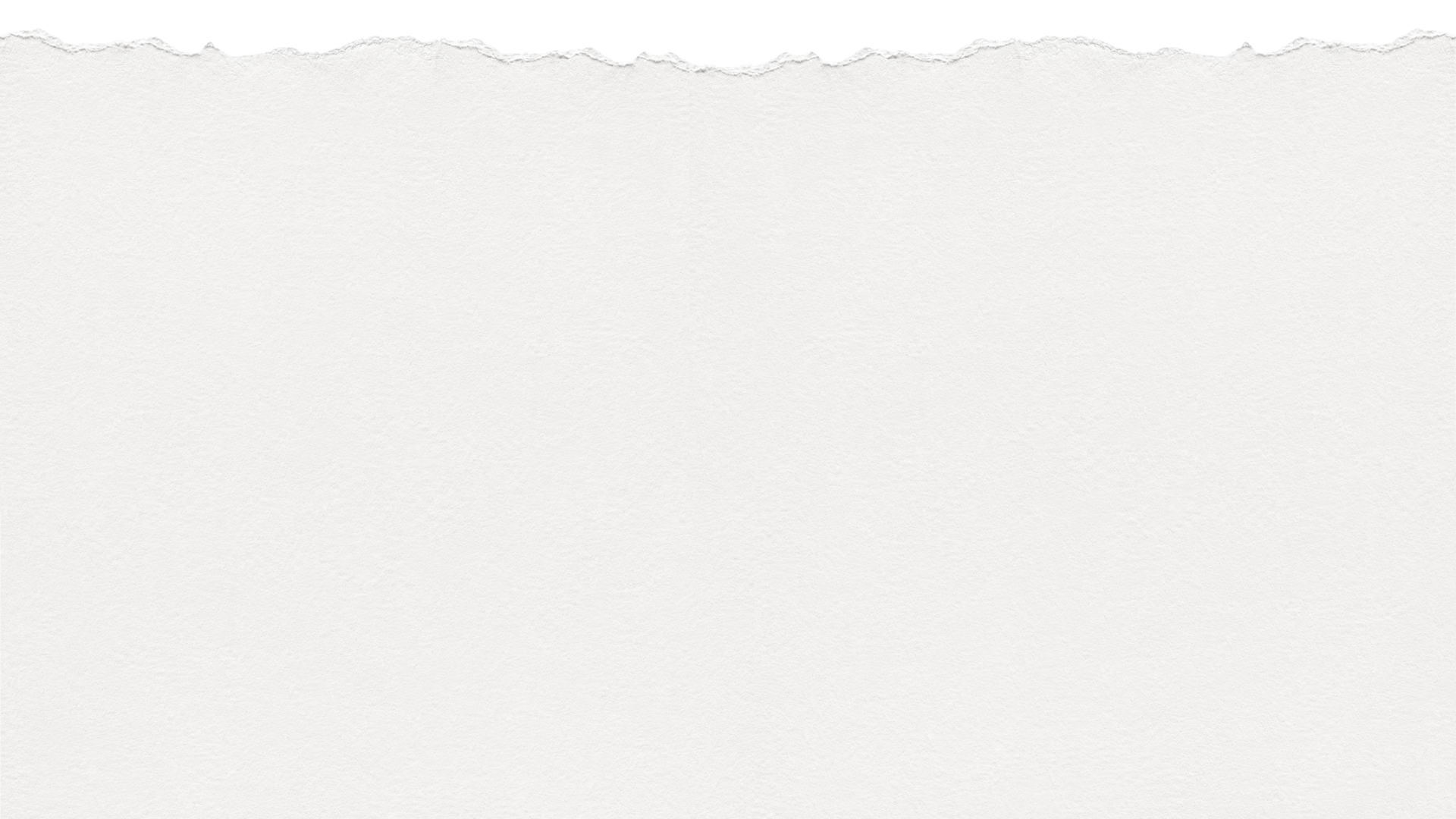 A torn piece of white paper with uneven, jagged edges at the top, placed on a plain background.
