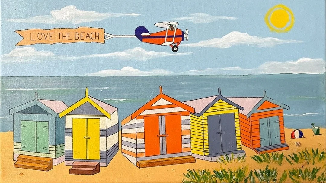 Beach Bliss Folk Art Print