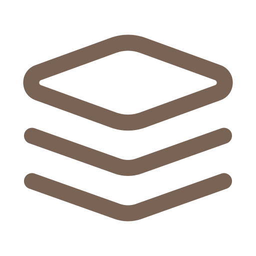 Icon of four stacked layers or sheets.