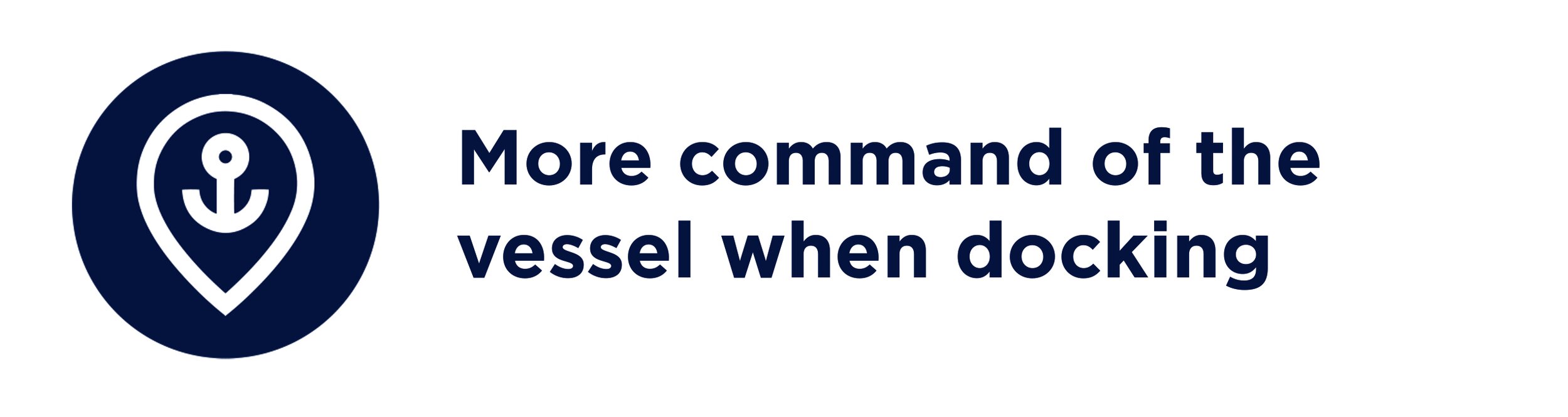 Docking instructions icon with anchor symbol, text reads 'More command of the vessel when docking'.