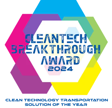 Logo for the CLANTech Breakthrough Award 2024 with colorful hexagon shapes in the background.