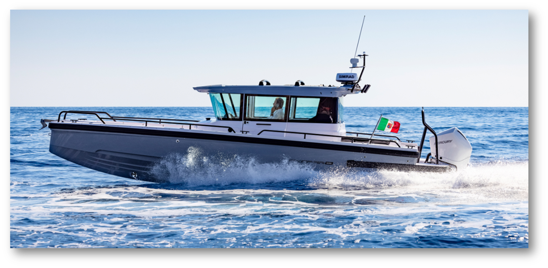On Plane at Lower RPM and Less Fuel Burn with Sharrow MX™ on Axopar 28 Cabin with Mercury 300 hp