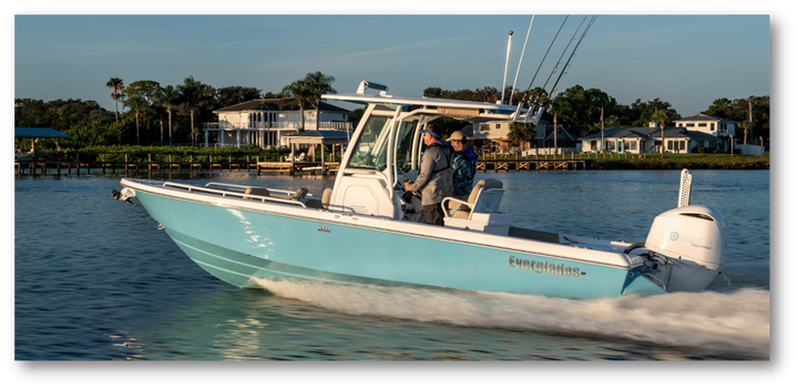 Expanded Range of On Plane Cruising Speeds on this Everglades 253cc with Sharrow Propellers
