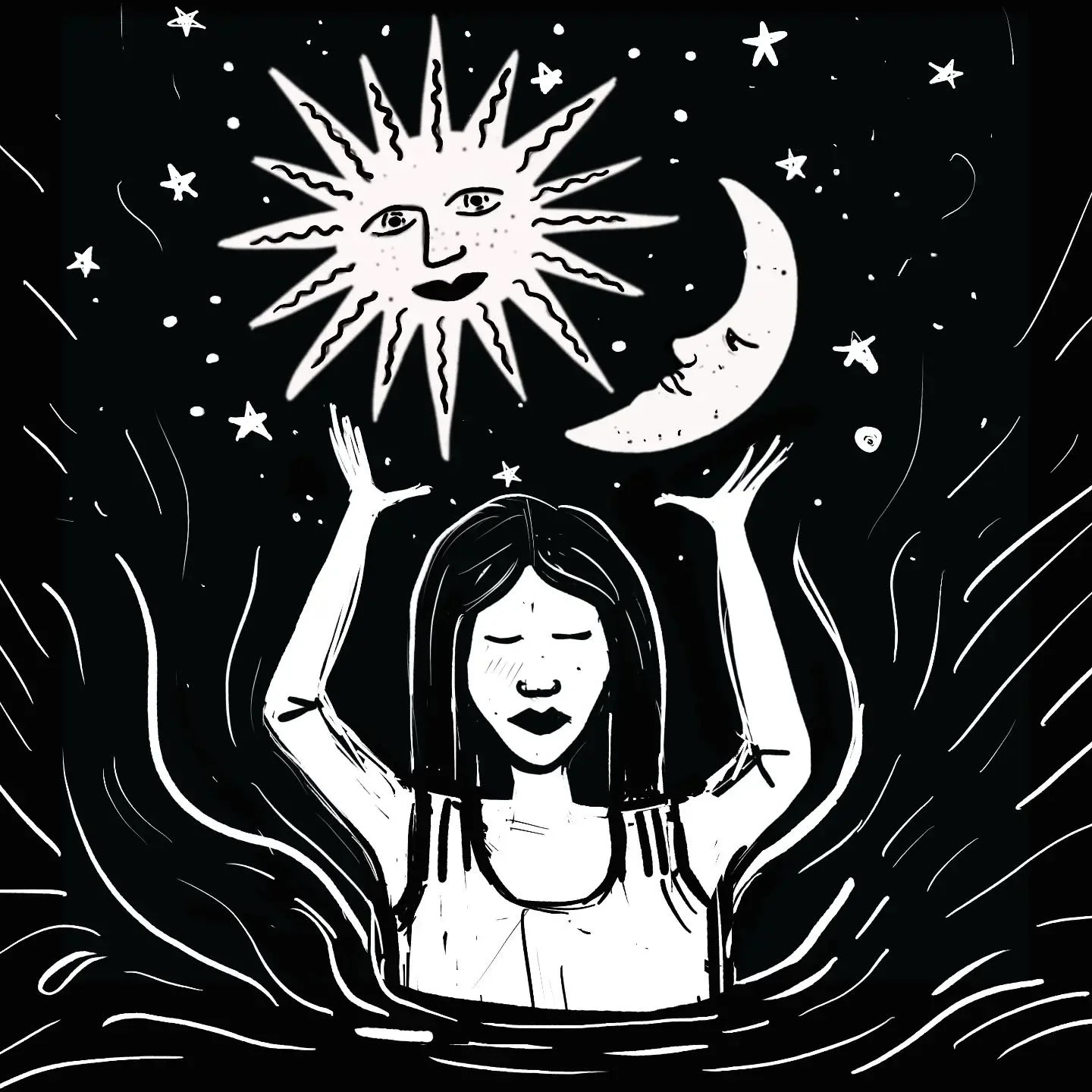 ✨Working on this design for a linoprint ✨

#goddess #magic #sun #moon #witch