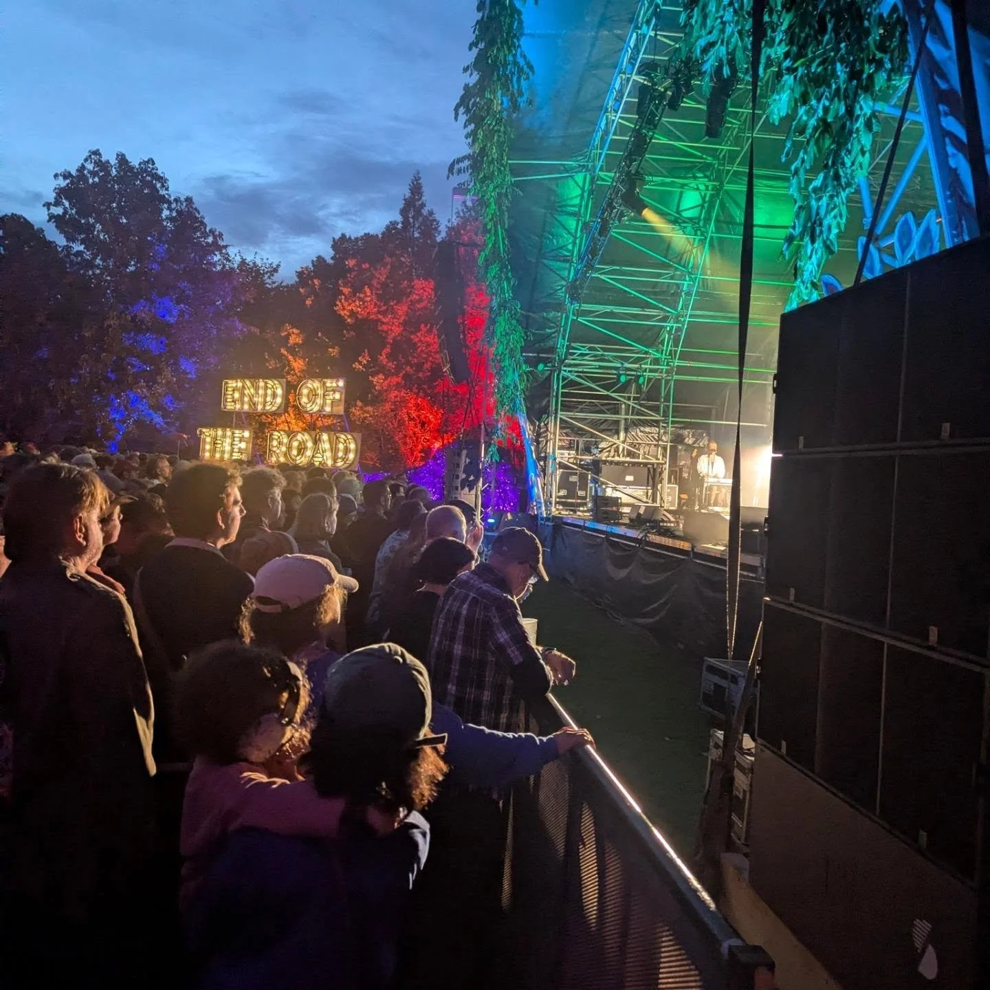 Brilliant End of the road this year 😁
Highlights... Angine de Poitrine, Madra Salach, OXN, CMAT and Kurt Vile ❤️

We know how to have fun

See....

Our view of Stewart Lee. Happily, still funny even if you can't see him

Glorious CMAT, but I had to 