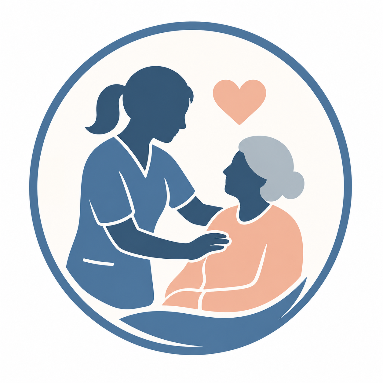 Caregiver providing compassionate personal care assistance to an older adult at home.