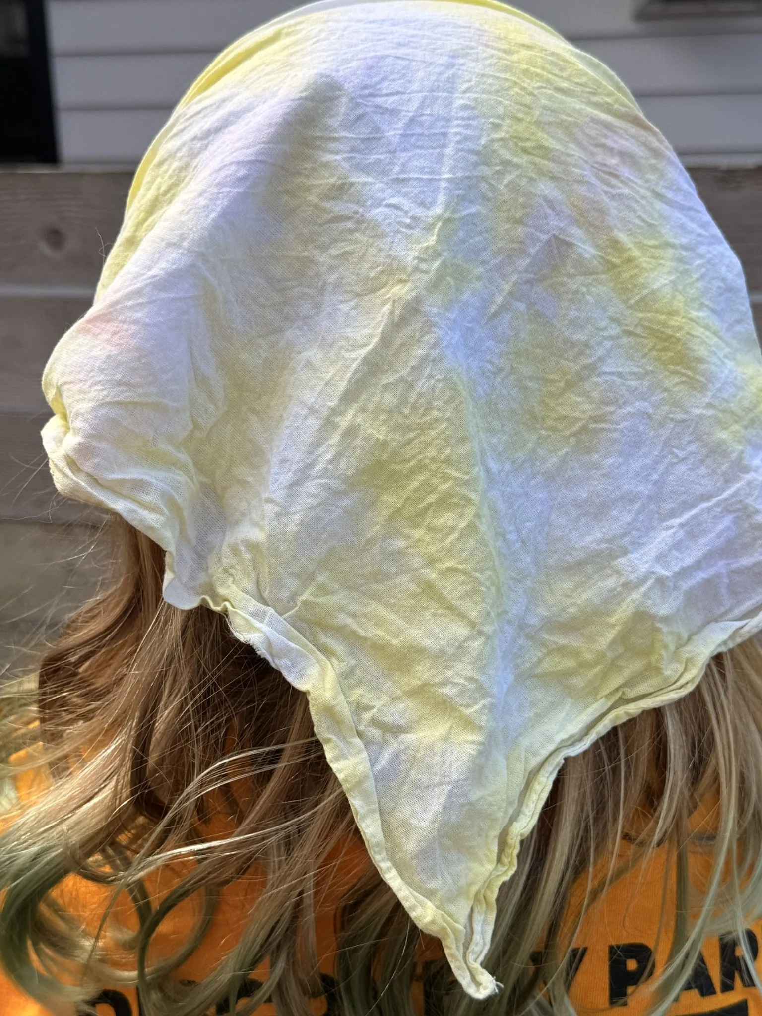 Yellow crumple bandanna