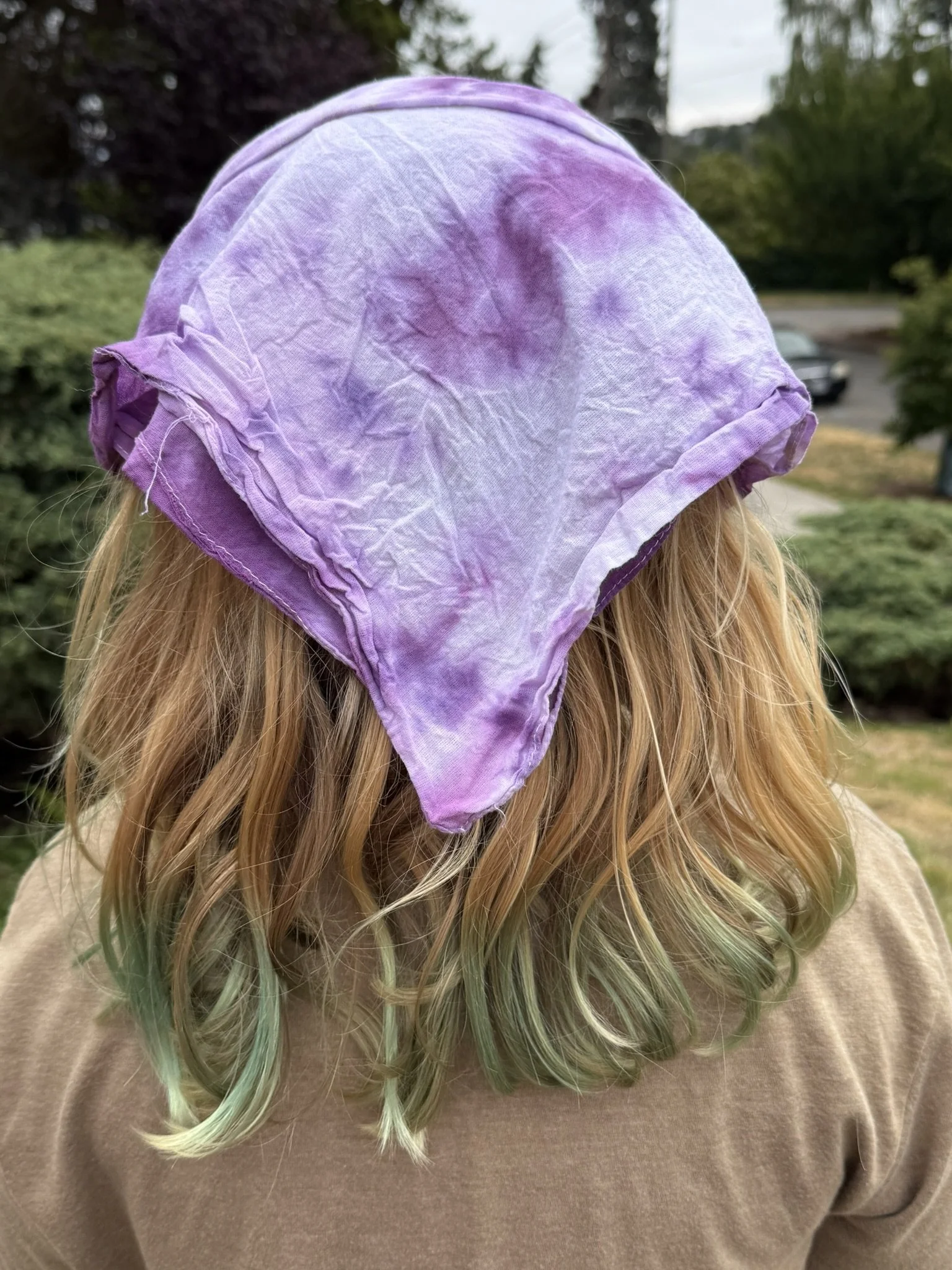 Purple crumple bandanna
