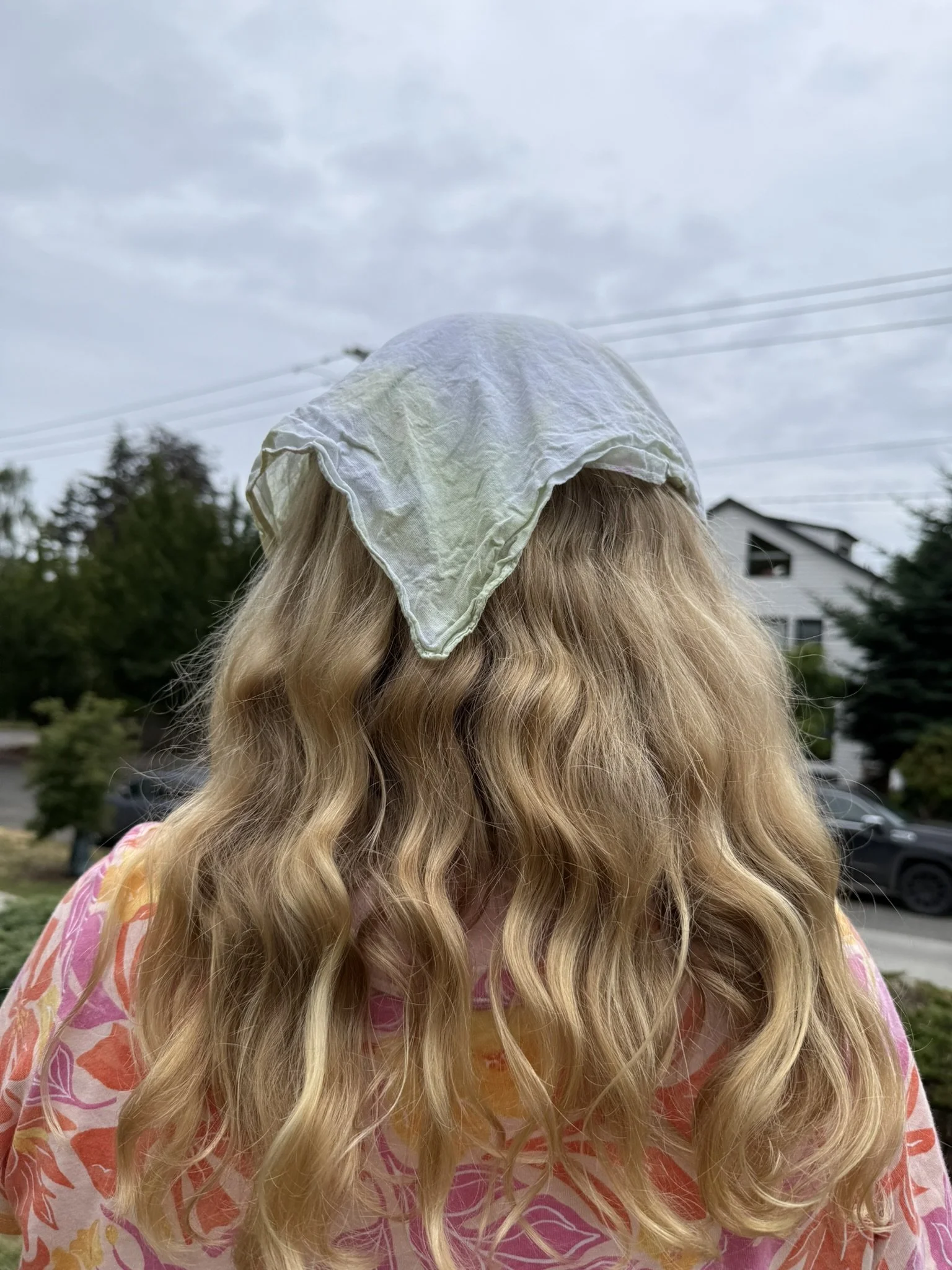 Matcha crumple bandanna