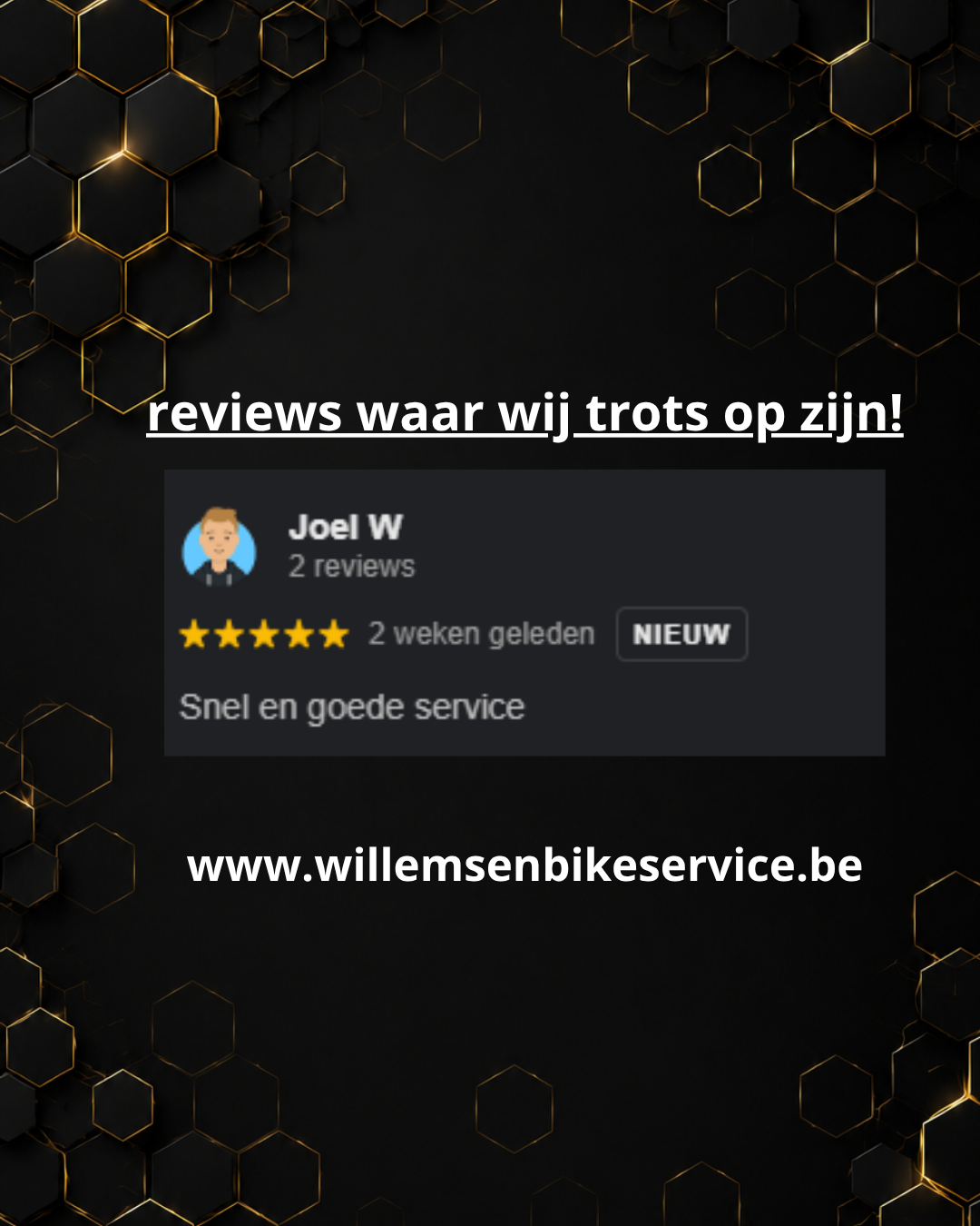een zeer positieve recensie van een tevreden klant waar wij een website en geïntegreerde shop voor hebben gebouwd.